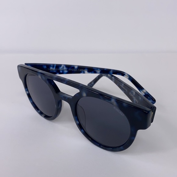 New KOMONO DREYFUSS Blue Black tortoise Sunglasses NWT round - Picture 5 of 16